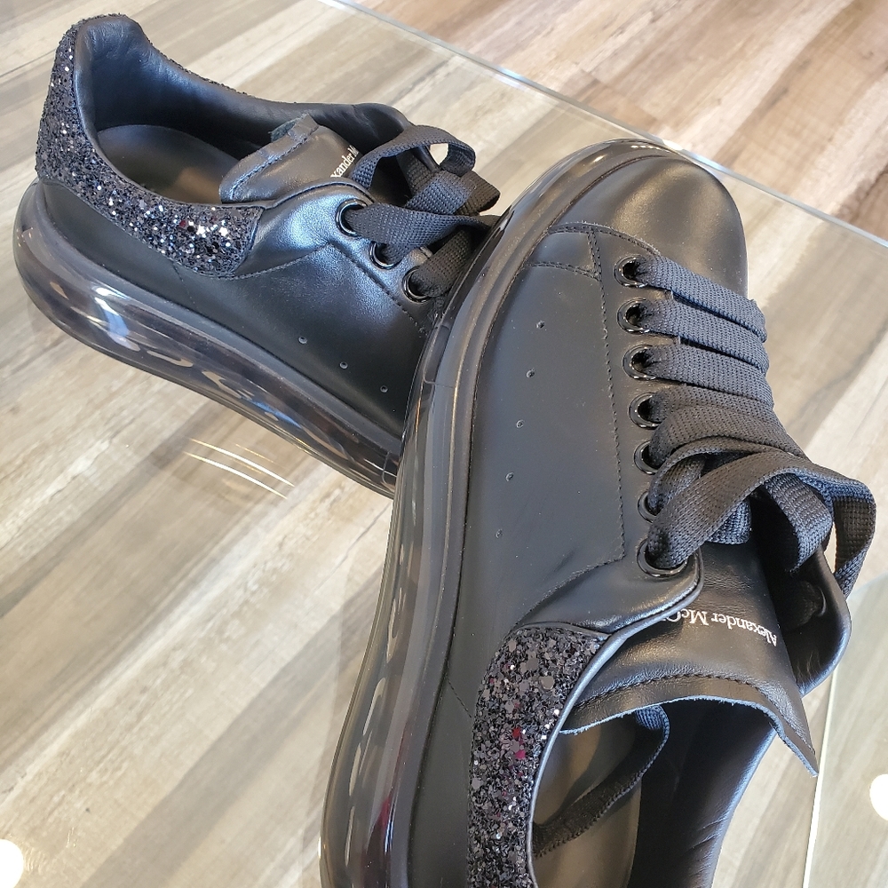 Alexander McQueen Black Fashion Sneakers Size 38 - Picture 9 of 13